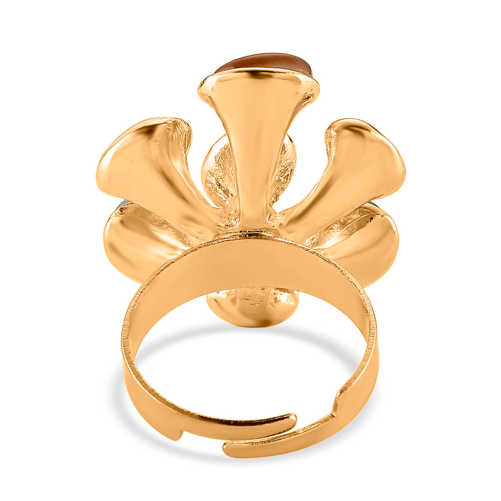 Bloomstone Collection - Created Multi Cat's Eye Adjustable Cluster Ring