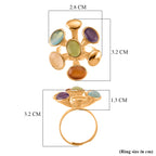 Bloomstone Collection - Created Multi Cat's Eye Adjustable Cluster Ring