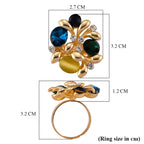 Bloomstone Collection - Multi Colour Crystal Adjustable Cluster Ring (Size - Q to S)_8279895_5