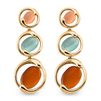 Bloomstone Collection - Created Multi Cat's Eye Dangling Earring with Push Back_8279939