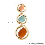 Bloomstone Collection - Created Multi Cat's Eye Dangling Earring with Push Back