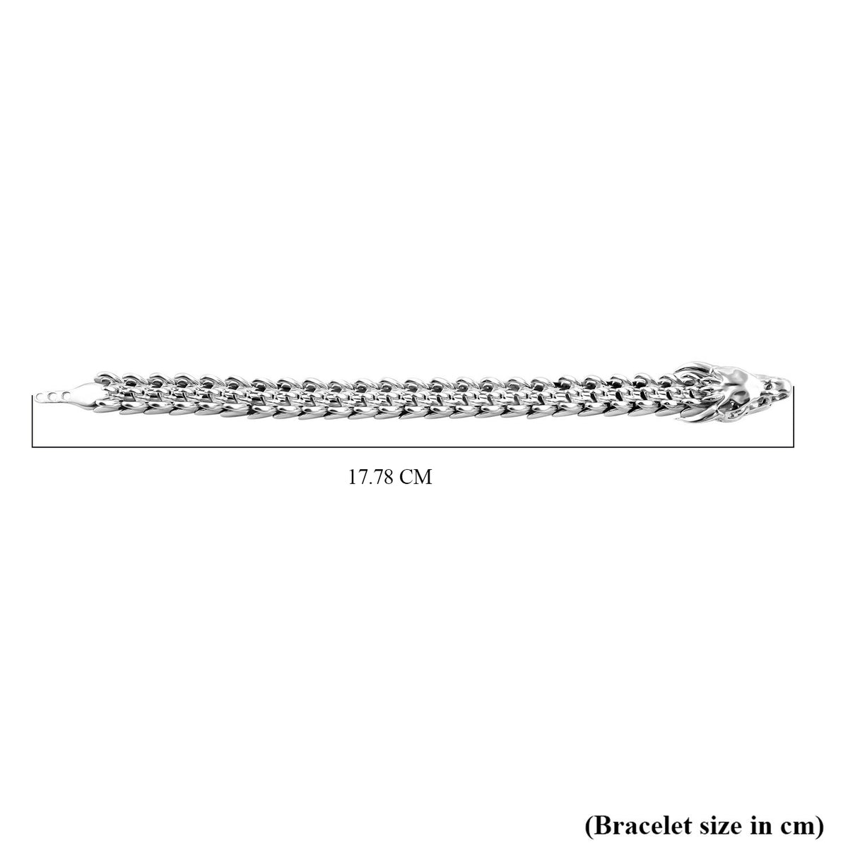 Royal Bali Collection - Sterling Silver Bracelet (Size 7.5) with Dragon Head Clasp, Silver Wt. 58.30 Gms. V32521362 5