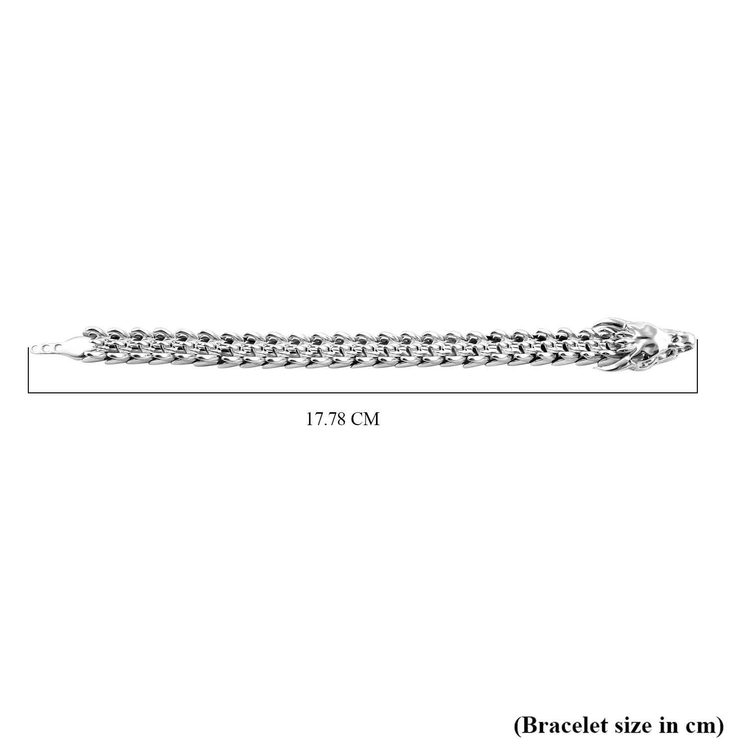 Royal Bali Collection - Sterling Silver Bracelet (Size 7.5) with Dragon Head Clasp, Silver Wt. 58.30 Gms. V32521362 5