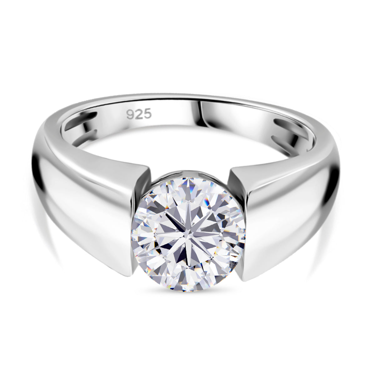 1.8 Ct. Moissanite Solitaire Ring in Rhodium Sterling Silver V32514236 0