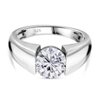 D'Joy Moissanite Solitaire Ring in Rhodium Overlay Sterling Silver 1.75 Ct._8280091