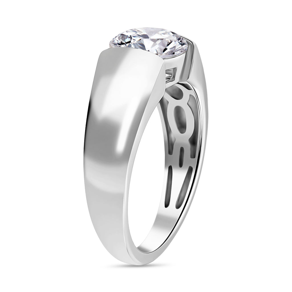 D'Joy Moissanite Solitaire Ring in Rhodium Overlay Sterling Silver 1.75 Ct._8280091_3