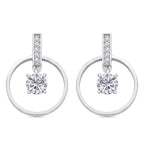 D'Joy Moissanite Earring with Push Back in Rhodium Overlay Sterling Silver 1.74 Ct._8280103