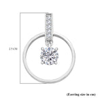 D'Joy Moissanite Earring with Push Back in Rhodium Overlay Sterling Silver 1.74 Ct._8280103_4