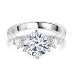 D'Joy Moissanite Ring in Rhodium Overlay Sterling Silver 4.26 Ct._8280132