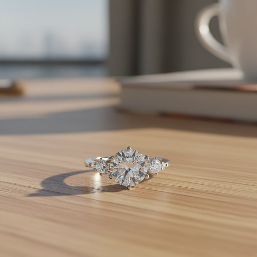 D'Joy Moissanite Ring in Rhodium Overlay Sterling Silver 4.26 Ct._8280132_1