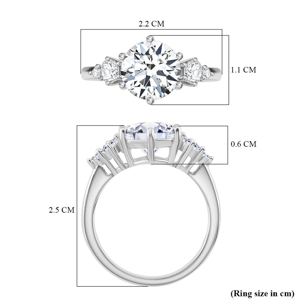 D'Joy Moissanite Ring in Rhodium Overlay Sterling Silver 4.26 Ct._8280133_5