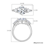 D'Joy Moissanite Ring in Rhodium Overlay Sterling Silver 4.26 Ct._8280133_5