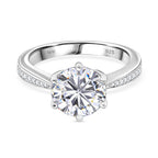 D'Joy Moissanite Ring in Rhodium Overlay Sterling Silver 3.94 Ct._8280147
