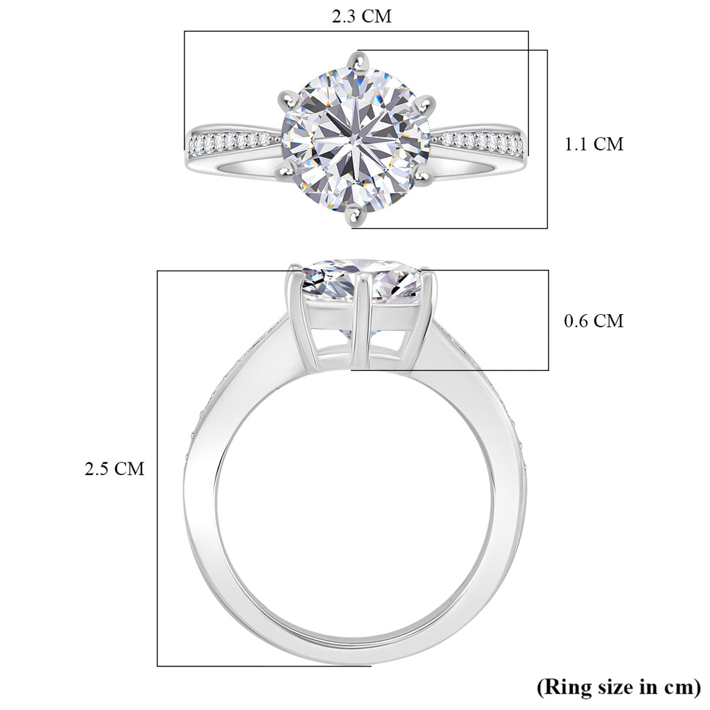 D'Joy Moissanite Ring in Rhodium Overlay Sterling Silver 3.94 Ct._8280147_5
