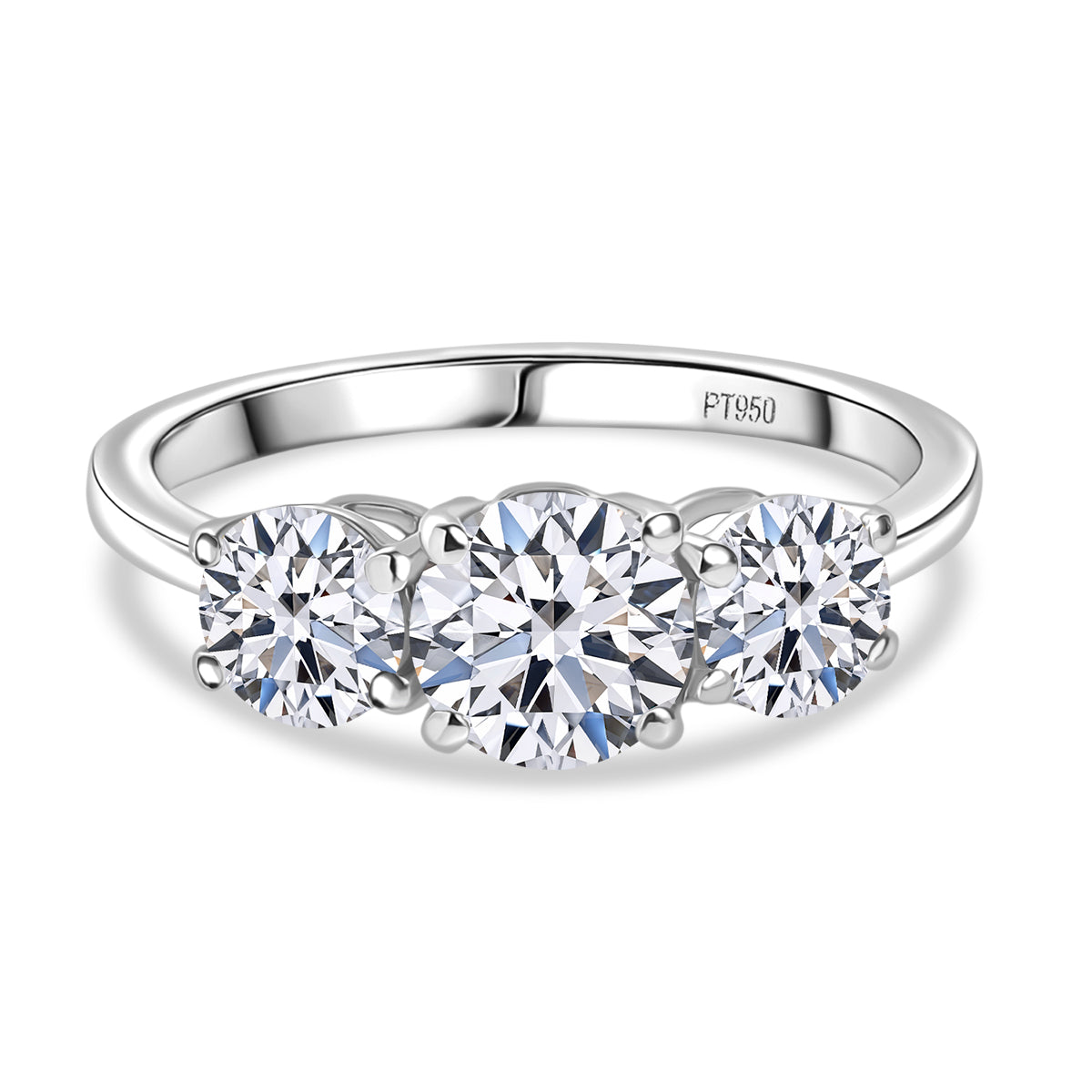 LUXURIANT 2 Ct. Lab Grown Diamond 3 Stone Ring in 950 Platinum SGL Certified (VS-EF) 8280210 0