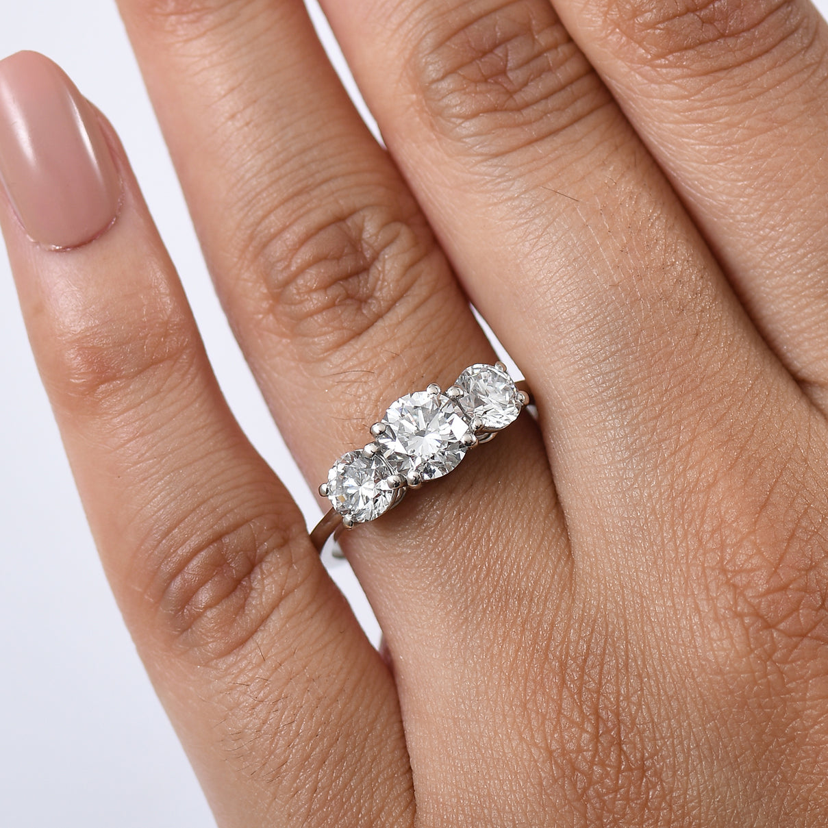 LUXURIANT 2 Ct. Lab Grown Diamond 3 Stone Ring in 950 Platinum SGL Certified (VS-EF) 8280210 3