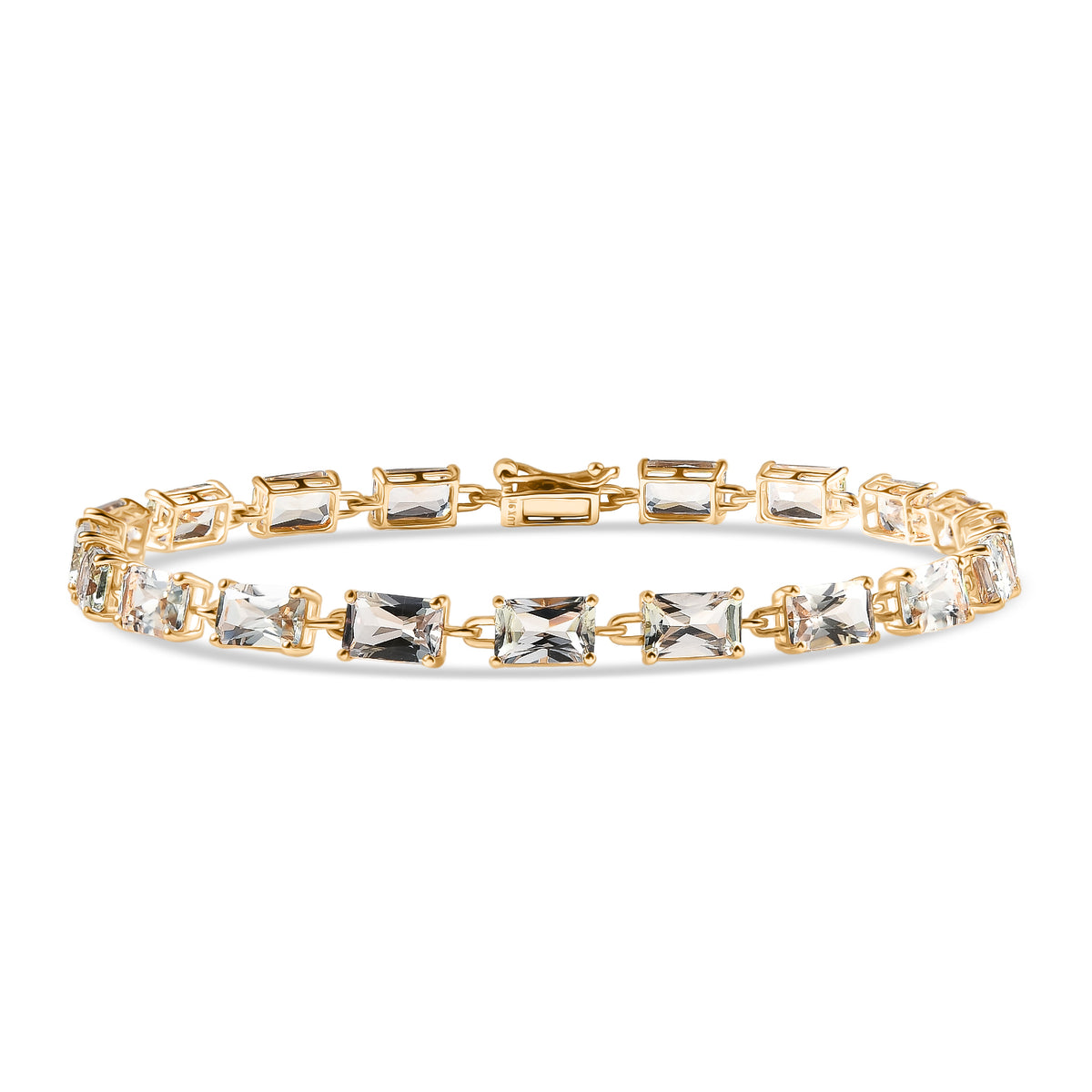 DOORBUSTER DEAL- Luxoro 9K Yellow Gold AAA Radiant Cut Natural Turkizite Bracelet (Size 7) with GB Lock Box 12.41 Ct. V32607254 0