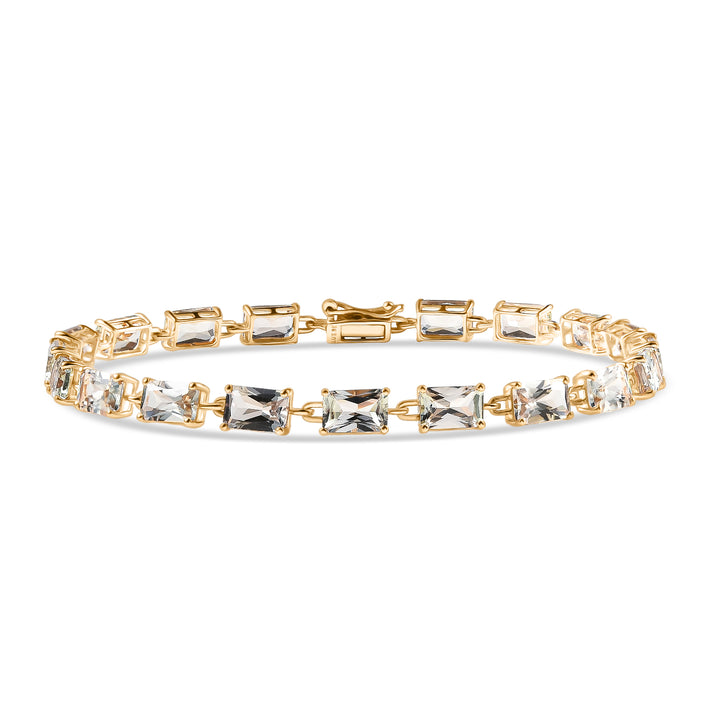 DOORBUSTER DEAL- Luxoro 9K Yellow Gold AAA Radiant Cut Natural Turkizite Bracelet (Size 7) with GB Lock Box 12.41 Ct. V32607254 1