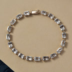 Luxoro 9K Yellow Gold AAA Radiant Cut Natural Turkizite Bracelet (Size 7) with GB Lock Box 12.41 Ct._8280360_1