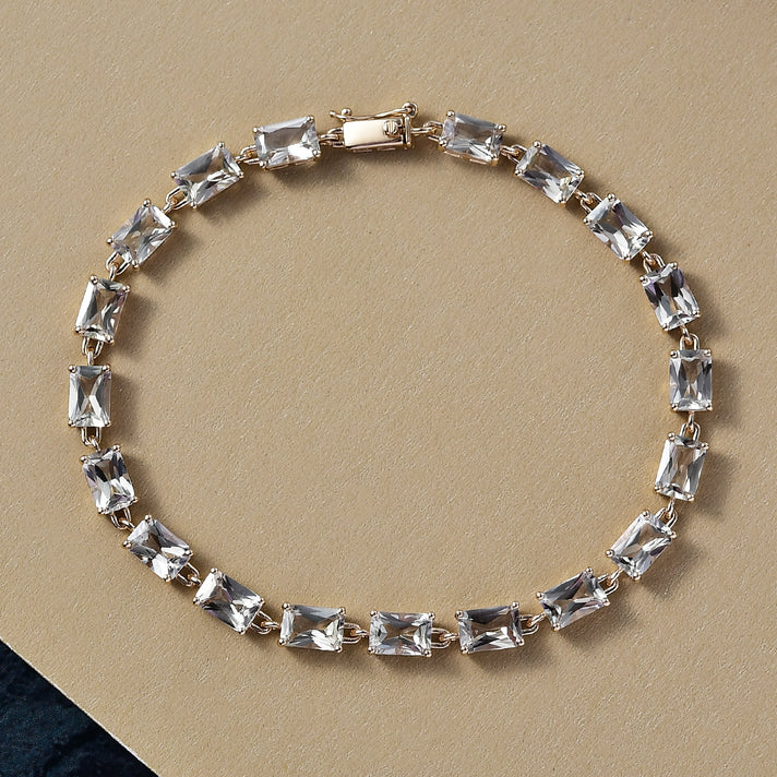 DOORBUSTER DEAL- Luxoro 9K Yellow Gold AAA Radiant Cut Natural Turkizite Bracelet (Size 7) with GB Lock Box 12.41 Ct. V32607254 2