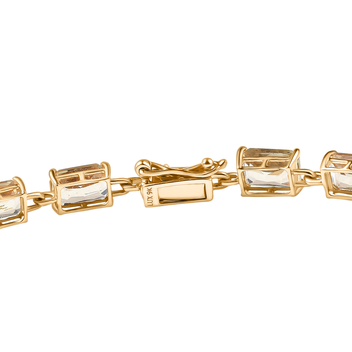 DOORBUSTER DEAL- Luxoro 9K Yellow Gold AAA Radiant Cut Natural Turkizite Bracelet (Size 7) with GB Lock Box 12.41 Ct. V32607254 4