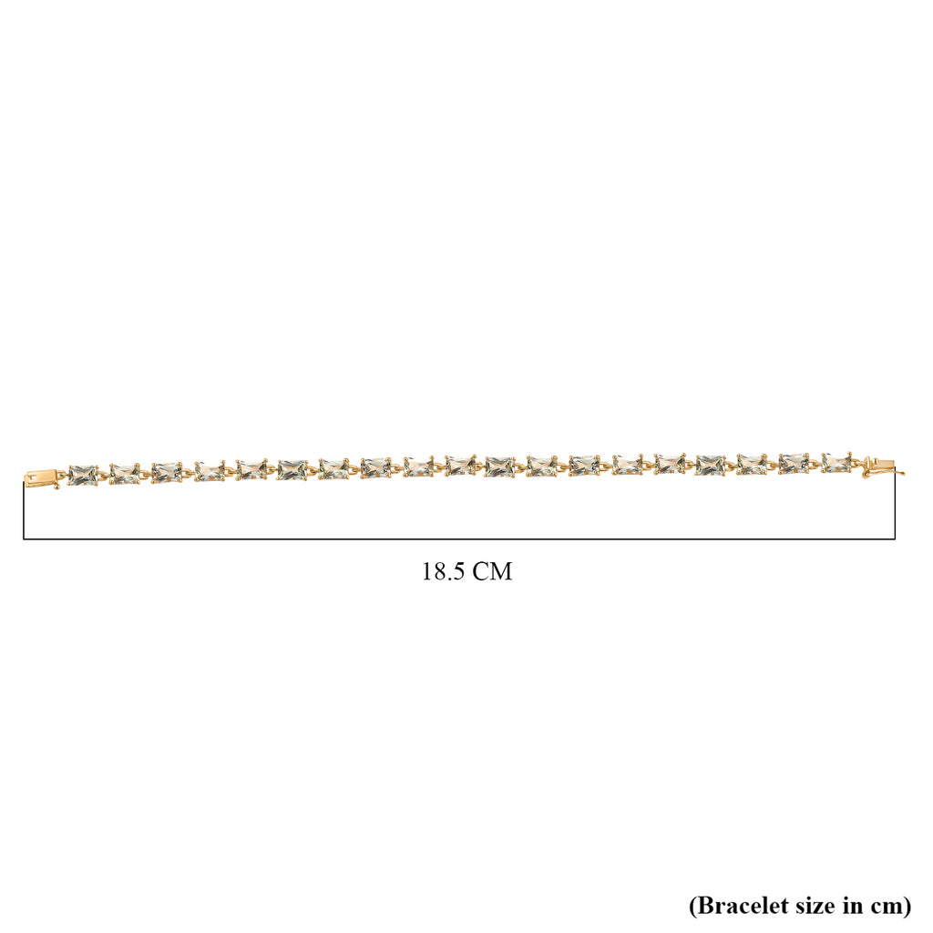 Luxoro 9K Yellow Gold AAA Radiant Cut Natural Turkizite Bracelet (Size 7) with GB Lock Box 12.41 Ct._8280360_4