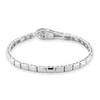Luxuriant Lab Grown Diamond (SI-GH) Tennis Bracelet (Size 7.5) in Rhodium Overlay Sterling Silver, Silver Wt. 14.26 Gms.