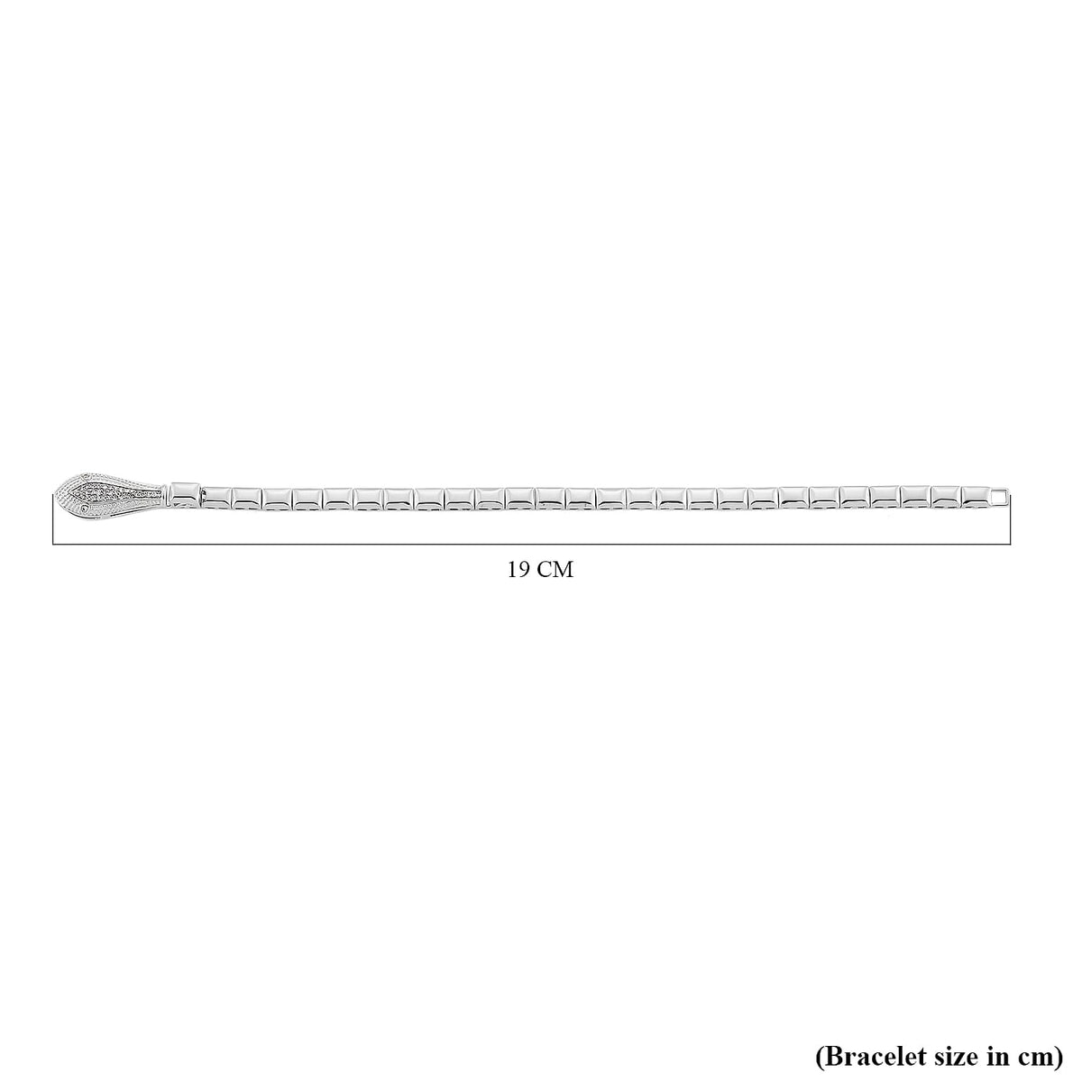 LUXURIANT Lab Grown Diamond Snake Bracelet (Size - 7.5) in Rhodium Overlay Sterling Silver (SI-GH) V32569511 6