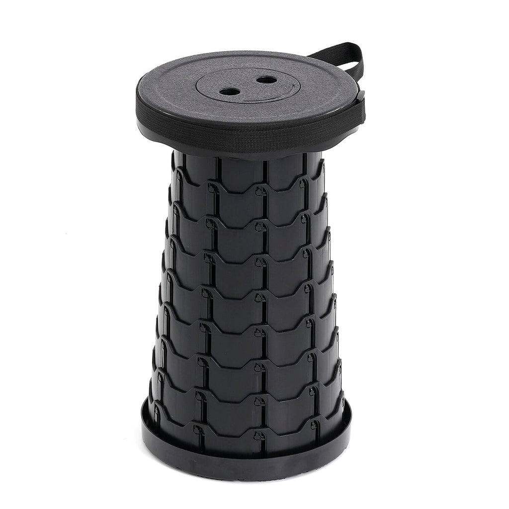 Portable Folding & Retractable Telescopic Stool (44cm Adjustable) - Black_8280489