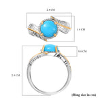 D'Joy Sleeping Beauty Turquoise Solitaire Ring in Yellow Gold Plated & Platinum Overlay Sterling Silver 1.22 Ct._8280491_5