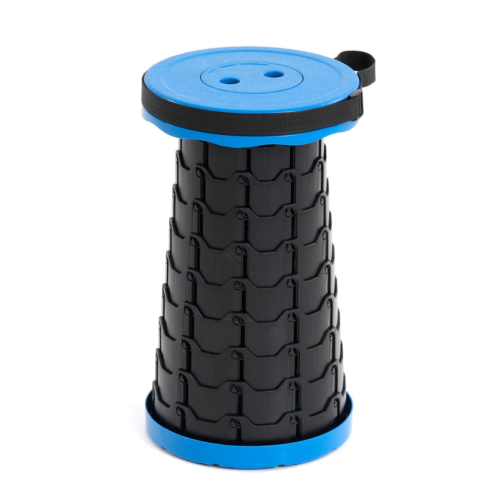 Collapsible Folding Stool - Portable, Lightweight, Retractable Stool (Extend upto 17.5 Inc) - Blue_8280499