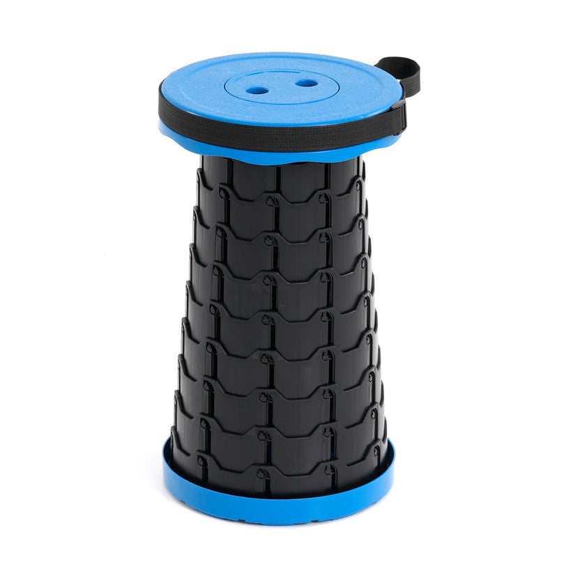 Collapsible Folding Stool - Portable, Lightweight, Retractable Stool (Extend upto 17.5 Inc) - Blue_8280499