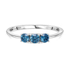 Luxuriant Lab Grown Blue Diamond (VS INTENSE BLUE) Trilogy Ring in Rhodium Overlay Sterling Silver 0.50 Ct._8280836