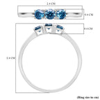 Luxuriant Lab Grown Blue Diamond (VS INTENSE BLUE) Trilogy Ring in Rhodium Overlay Sterling Silver 0.50 Ct._8280836_5