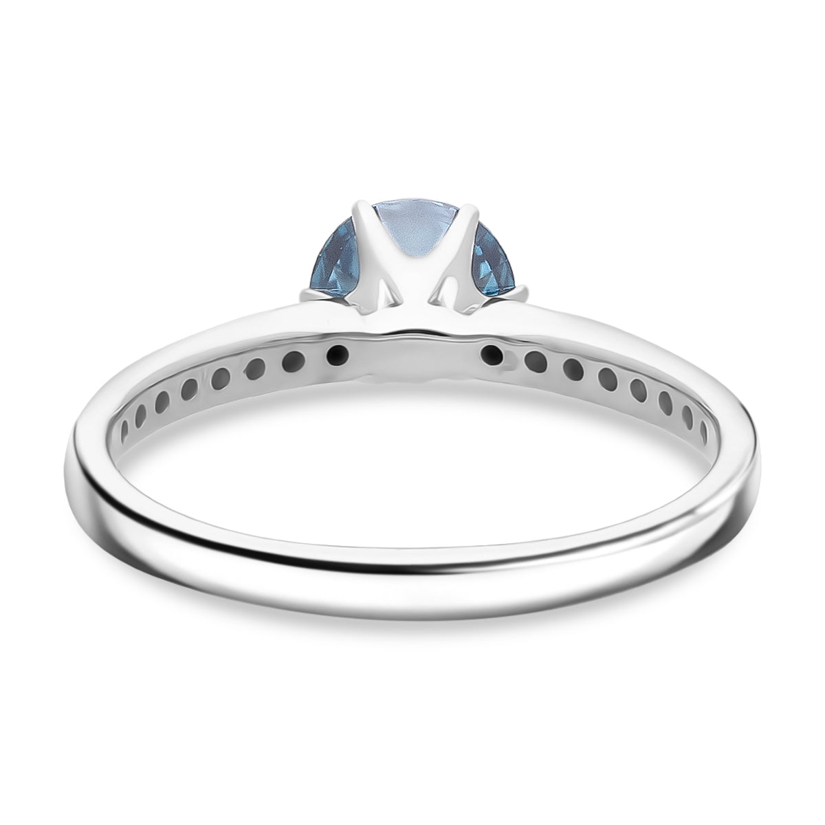 LUXURIANT 1.26 Ct. Lab Grown Blue Diamond (Fancy Intense-VS), Lab Grown Diamond Ring in Rhodium Overlay Sterling Silver (VS-EF) 8280858 5