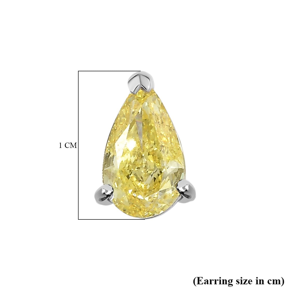 LUXURIANT 2 Ct. Lab Grown Yellow Diamond Solitaire Stud Push Post Earring in 9K White Gold SGL Certified VS 8281027 5