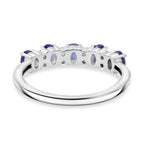 D'Joy Tanzanite & White Zircon 5 Stone Ring in Rhodium Overlay Sterling Silver_8282188_4