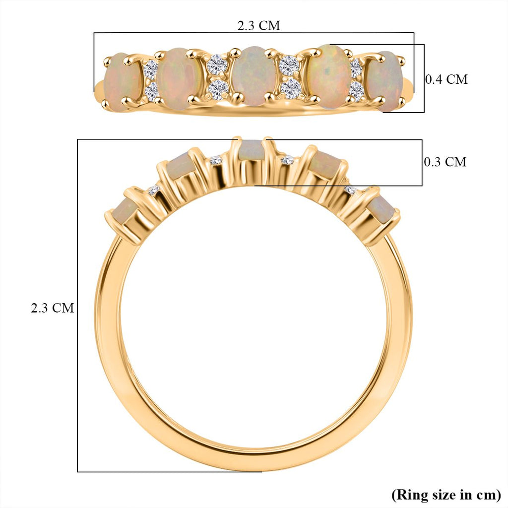 D'Joy Faceted Ethiopian Opal & White Zircon Ring in Yellow Gold Plated Sterling Silver_8282240_5