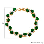White Cubic Zirconia & Green Crystal Bracelet (Size - 7.5) in Yellow Gold Tone 2.00 Ct._8282259_4