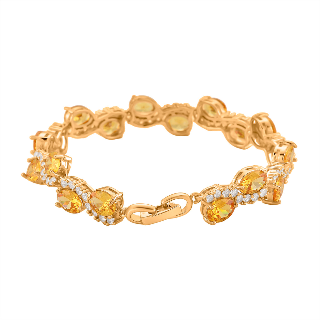 White Cubic Zirconia & Yellow Cubic Zirconia Bracelet (Size - 7.5) in Yellow Gold Tone 11.00 Ct._8282260_3