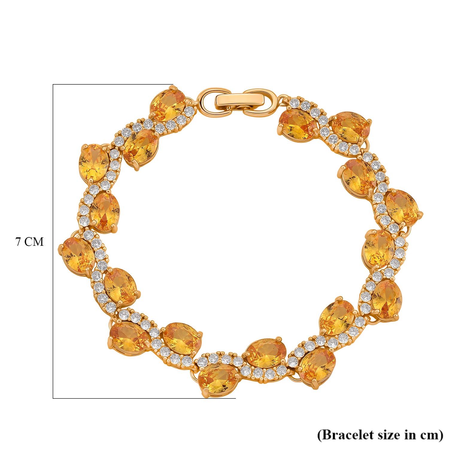 White Cubic Zirconia &amp; Yellow Cubic Zirconia Bracelet (Size - 7.5) in Yellow Gold Tone 11.00 Ct. 8282260 5