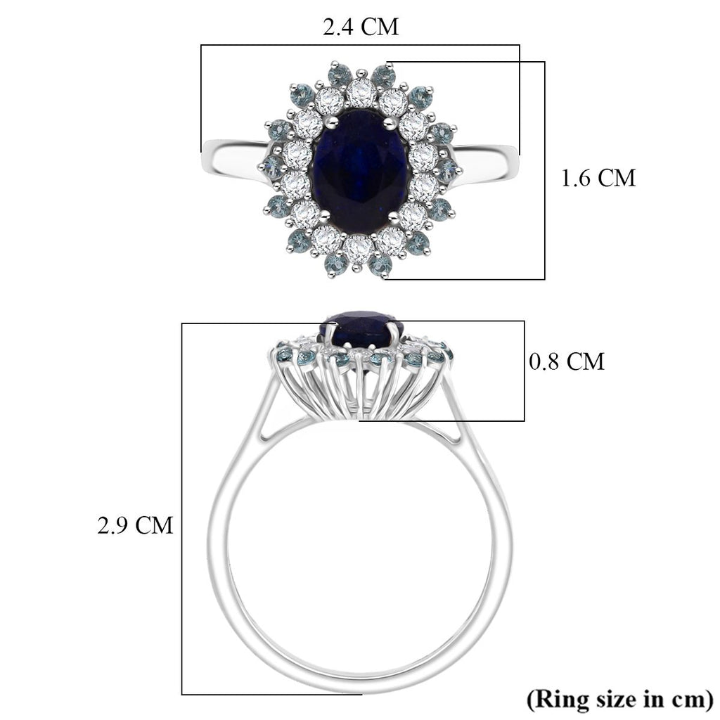 D'Joy Masoala Sapphire, Blue Apatite & White Zircon Ring in Rhodium Overlay Sterling Silver 2.77 Ct._8282307_5