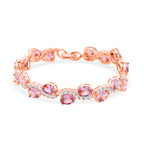 White Cubic Zirconia & Pink Cubic Zirconia Bracelet (Size - 7.5) in Rose Gold Tone 11.00 Ct._8282322
