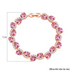 White Cubic Zirconia & Pink Cubic Zirconia Bracelet (Size - 7.5) in Rose Gold Tone 11.00 Ct._8282322_4