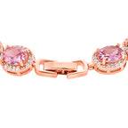 White Cubic Zirconia & Pink Cubic Zirconia Bracelet (Size - 7.5) in Rose Gold Tone 9.50 Ct._8282327_3