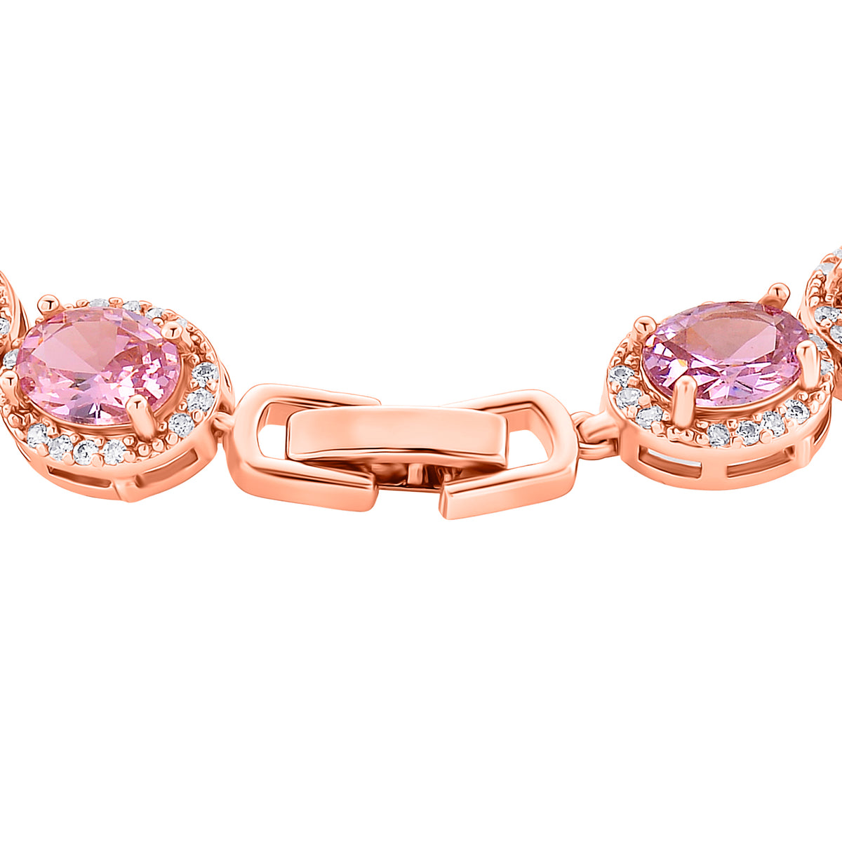 White Cubic Zirconia &amp; Pink Cubic Zirconia Bracelet (Size - 7.5) in Rose Gold Tone 9.50 Ct. V32566952 4