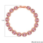 White Cubic Zirconia & Pink Cubic Zirconia Bracelet (Size - 7.5) in Rose Gold Tone 9.50 Ct._8282327_4