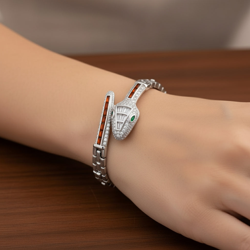 Couture Collection - Multi Colour Cubic Zirconia Serpentine Majesty Bracelet (Size - 7.5) 3.50 Ct. V32489696 3
