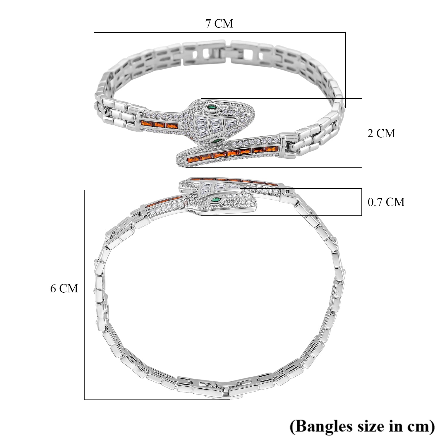 Couture Collection - Multi Colour Cubic Zirconia Serpentine Majesty Bracelet (Size - 7.5) 3.50 Ct. V32489696 6