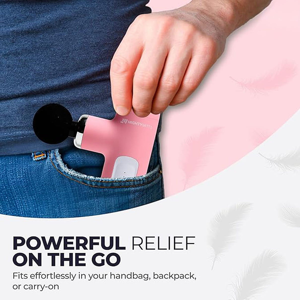 MightyMitts Portable Massage Gun for Deep Tissue Muscle Recovery with 4 Heads and 6 Speeds 8282770 1